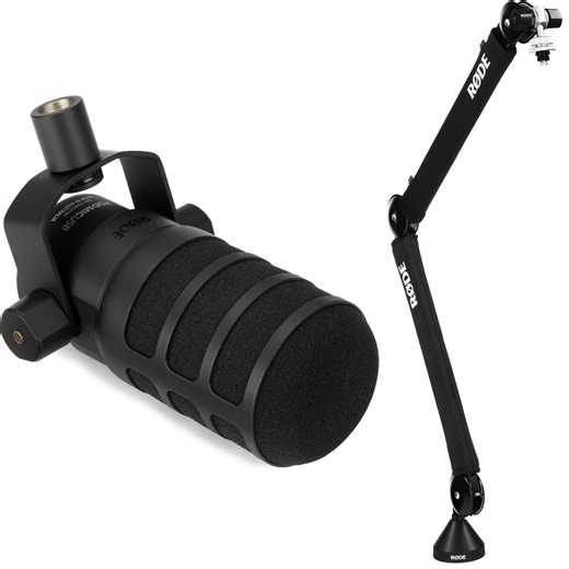 Rode PodMic USB Dynamic Broadcast Microphone with Boom Arm
