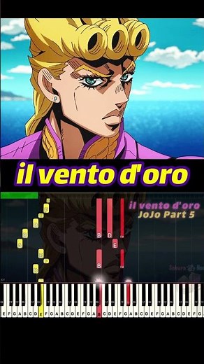 Il Vento d’oro (Giorno’s Theme) – JoJo’s Bizarre Adventure Piano Tutorial #shorts #piano #jojo