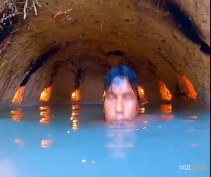 Build the Most Secret Underground Tunnel Swimming Pool by Ancient Skills | Jungle Survival