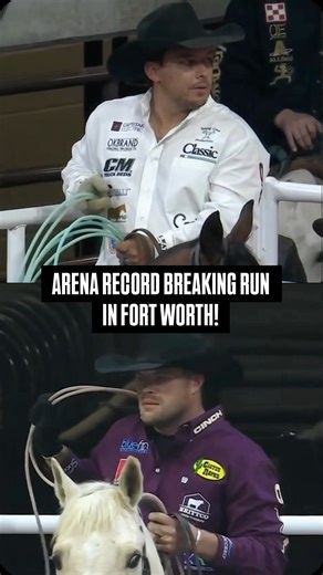 The Cowboy Channel on Instagram: "Nelson Wyatt & Jonathan Torres came to Fort Worth with winning on their mind and they delivered. The duo made a lightning fast 3.3 second run to not only win the round but to set a brand new arena record inside Dickies Arena! 🔥"