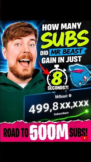 How many subscribers did MrBeast gain in just 8 seconds? 🤯