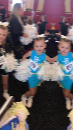 My girls in there 1st comp 🏆 #hellcats #proud #cheerleaders #bringiton