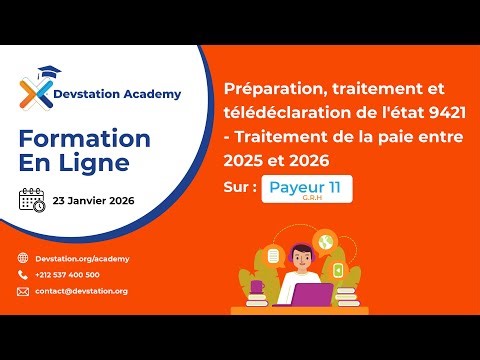 Préparation, traitement et télédéclaration de l'état 9421: Traitement de la paie entre 2025 et 2026