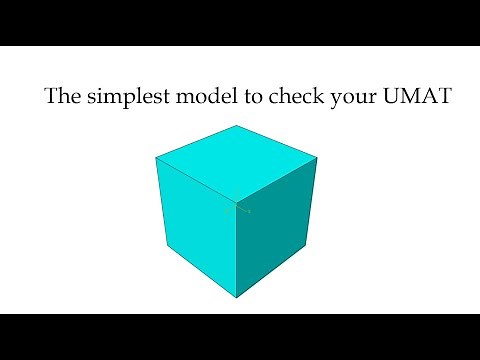 The simplest model to run your UMAT