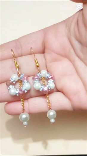 handmade beaded earrings making tutorial #diy#shorts