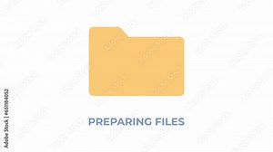 Preparing files 2D loading animation. Archives file folder floating animated cartoon preloader, flat ui element 4K video loader motion graphic. Workload manage download, upload progress indicator gif Stock Video