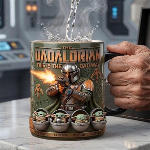 Personalized Dadalorian Dad Mug, Custom Kids Names Sci Fi Coffee Cup, This is the Dad Way Mug, Father’s Day Gift for Dad - Etsy