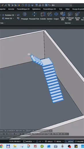 Escalier Bricscad #bim #dao #bricscad