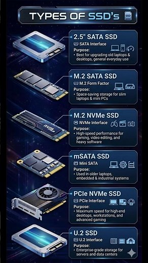 Types of SSD | SATA vs NVMe vs M.2 vs PCIe SSD