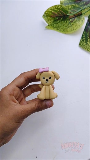 How to Make a Cute Clay Dog 🐶💛✨ #diy #clayart #dog #clay #shorts