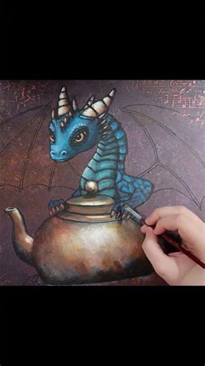 Creating a Blue Dragon | Acrylic Painting Process