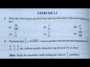Class 9th maths l Exercise 1.3 l Chapter 1 l Number system l NCERT l Solution l cbse board 2024-2025