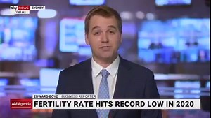 Australia's fertility rate hit a record low in 2020 and the Bureau of Statistics says women are choosing to have children later in life, according to Sky News business reporter Edward Boyd. Read the full story at www.skynews.com.au | Sky News Australia