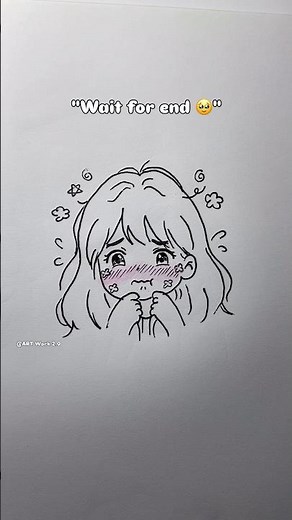 How to draw a cute blushing anime girl step by step 🥺🎨 ⁠#shorts #animeart#Drawing #usa #unitedstates