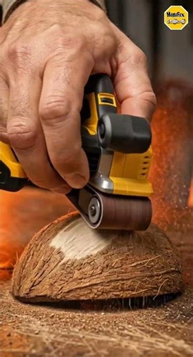 Tiny Belt Sander vs Coconut Shell, So Satisfying!. #tinytools
