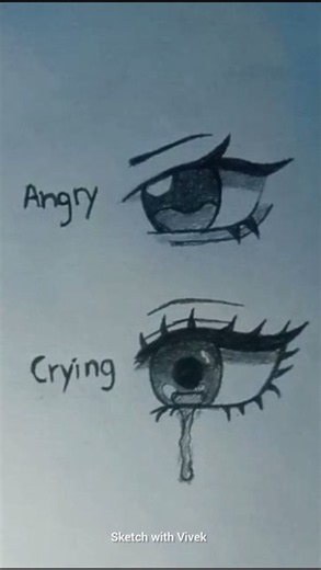 how to draw eyes {angry & crying} #tutorial #shorts #art #drawing #sketch #howtodraw #viral