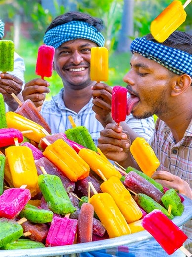 Part 02 KUCHI ICE | FRUIT POPSICLES | Healthy Homemade Colorful Popsicle Making in Village | Stick Ice Cream#FoodTok #EasyRecipe #cookingtiktok #flypシ #fyp @Village Cooking Channel✅