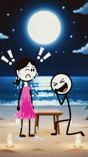 Stickman’s Romantic Surprise Goes Wrong 😂🌹