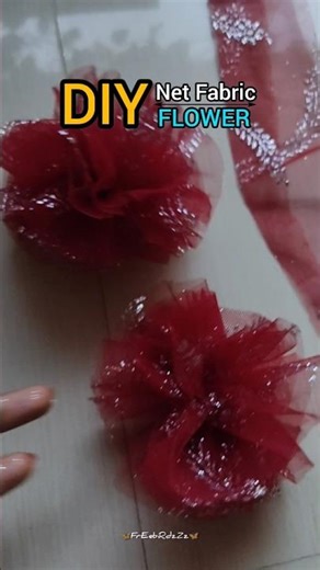 Net Fabric Flower Making Tutorial🌸#shorts #youtubeshorts #trending #flowermaking #diy #asmr #craft