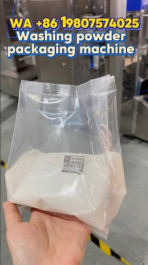 Automatic washing powder packaging machine for gusset bags.Continuous VFFS detergent powder packer.