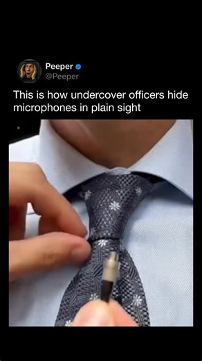 PEEPER on Instagram: "Undercover officers often hide microphones in everyday clothing so conversations can be recorded without drawing attention. A common method is disguising a tiny lapel mic as part of a tie, button, or collar clip. These microphones are small, directional, and positioned close to the mouth, allowing clear audio while blending into normal business attire. The wiring and transmitter are usually concealed under clothing to avoid detection. This doesn’t mean every visible clip or