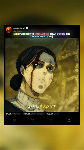 eren punched the war hammer Titan☠️🔥#attackontitan #erenyeager #mikasaackerman #animeedit#shorts
