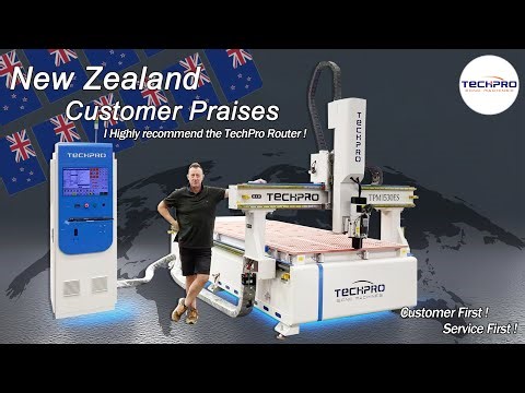 TechPro CNC Review from New Zealand Customer on 4 Axis ATC CNC Nesting Router Machine