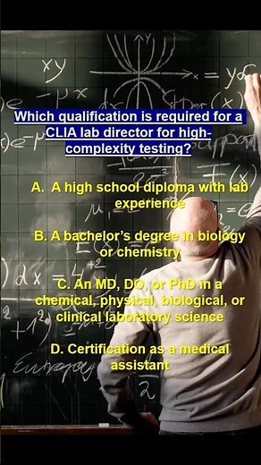 Which qualification is required for a CLIA lab director for high-complexity testing?
