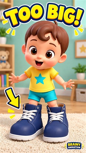 Baby Wears Daddy’s Shoes! 👟 Too Big! | Funny Kids Cartoon
