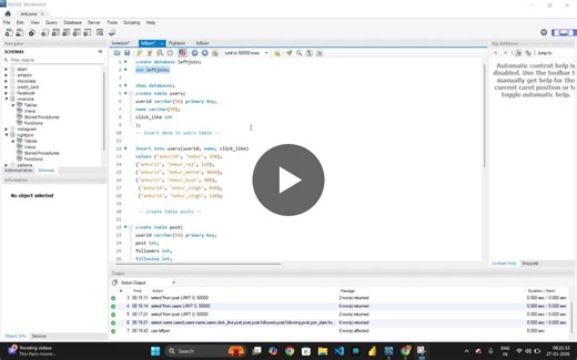 A LEFT JOIN in SQL keeps all rows from the left table and adds matching rows from the right table. If there’s no match, the right table’s columns show NULL. Example: Left table: Users Right table:… | Ankur Kumar