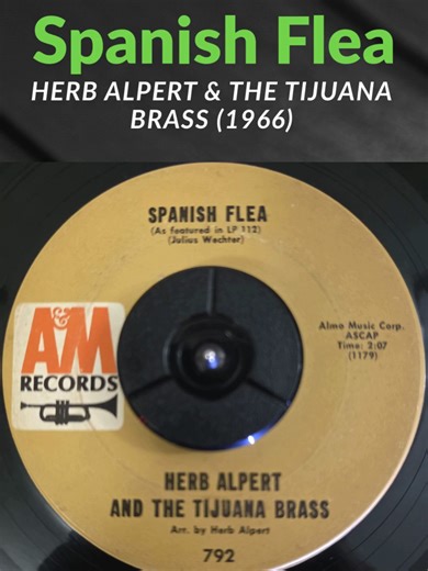 You know this one instantly - Spanish Flea on 45 🎺😄 Instantly recognizable and impossible not to smile at, Spanish Flea is one of those instrumentals that lives far beyond its era. With its playful brass melody and lighthearted rhythm, it became a staple of ’60s easy listening - and later, pop culture. It’s the perfect curveball - something a little unexpected that always gets a reaction. #45Favorites #HerbAlpert #Instrumental #60sMusic #VinylCommunity #spanishflea #waxcatvinyl