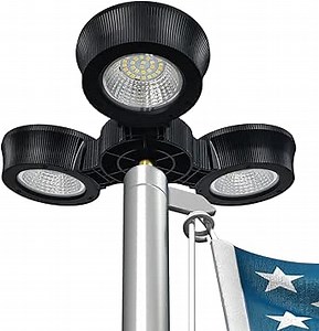 Flag Pole Light Solar Powered, 96 LEDs Dimmable Solar Flagpole Light for Most Outdoor 15 to 25 Ft Flag Poles, Waterproof, Auto On at Dusk and Off at Dawn