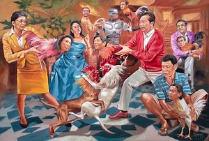 Filipino artist Juanito Torres paints a carnival that is the 2022 election