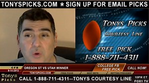 Utah Utes vs. Oregon St Beavers Pick Prediction NCAA College Football Odds Preview 9-14-2013