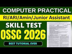 OSSSC previous year computer practical skill test question for PEO RI Junior assistant Exam