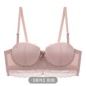 [Hot Item] French Lace Bra Set for Summer Girls Small Breast Gathering Soft Underwire with Bra Sexy Ladies Underwear