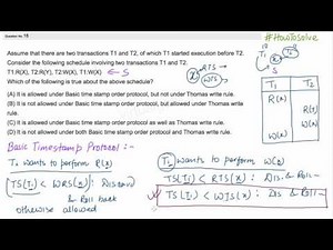 Example on Basic time stamp order protocol & Thomas write rule