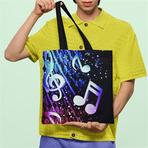 Colorful Music Notes Tote Bag | Musical Notes Pattern ,musician Gift - Etsy UK