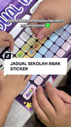 Jadual Sekolah Anak Dengan Sticker Unik