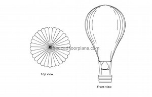 Hot Air Balloon - Free CAD Drawings