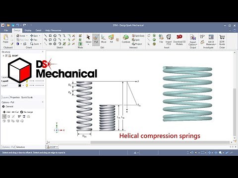 DesignSpark Mechanical #16 Direct Modeling: Helical compression springs.