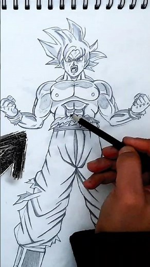 Goku ultra instinct drawing tutorial #drawing #anime #shorts #fyp