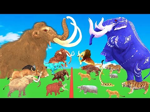 Modern vs Prehistoric Animals Size Comparison Animal Epic Battle Woolly Mammoth Vs Elephant