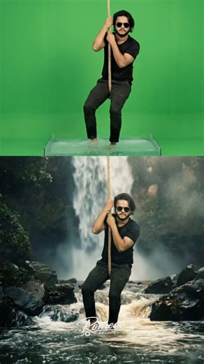 Green Screen To Waterfall | AI VFX Before After | Cinematic Transformation