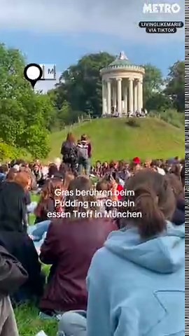 Bizarre German craze sees parkgoers en masse eating pudding with forks