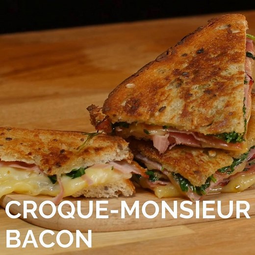 Un croque bacon croustillant et fondant à la fois... LA RECETTE : https://goo.gl/clVNl5 | 750g : Recettes de cuisine