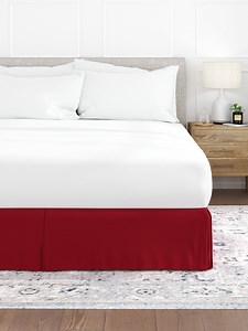 Comfort Canopy - Burgundy Pleated Bed Skirt Box Spring Frame Cover for Twin Size Bedding