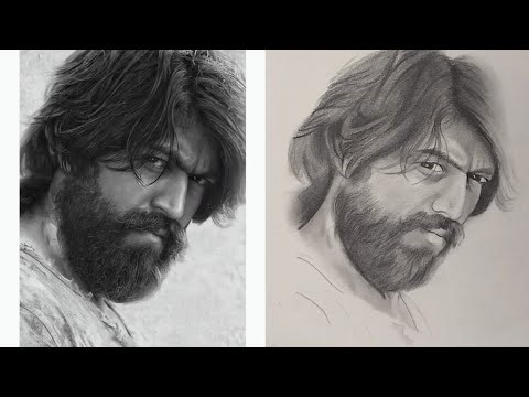 Loomis method drawing |sketch of kgf ||#art #kgf #pencilportrsit