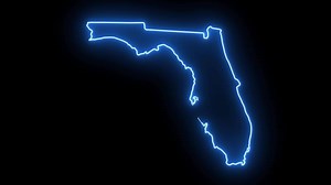 Download Florida state map animation with glowing neon effect for free