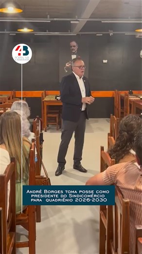 RMJ - Portal 14B on Instagram: "🎖️📊O empresário André Coelho Borges de Medeiros assumiu oficialmente, na noite dessa quinta-feira (5), seu novo mandato como presidente do Sindicomércio de Santos Dumont. A cerimônia de posse, realizada no Garage Steakhouse, marcou o início da gestão para o quadriênio 2026-2030, tendo Gilmar Paiva da Costa como vice-presidente. Ao Portal 14B, André Borges destacou que a nova fase busca consolidar a liderança do sindicato como entidade representativa do comércio 